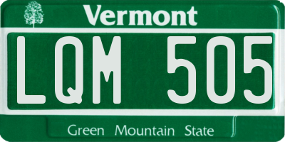 VT license plate LQM505