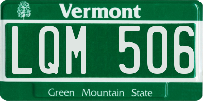 VT license plate LQM506