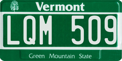 VT license plate LQM509