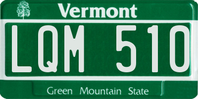 VT license plate LQM510