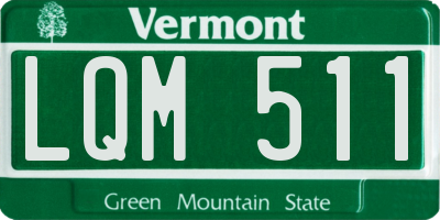 VT license plate LQM511