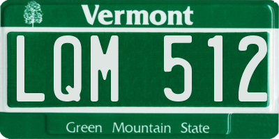 VT license plate LQM512