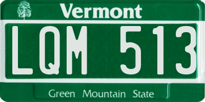 VT license plate LQM513