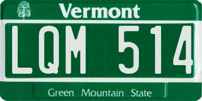 VT license plate LQM514