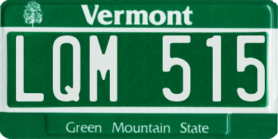 VT license plate LQM515