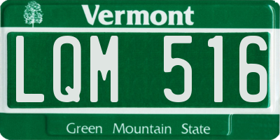 VT license plate LQM516