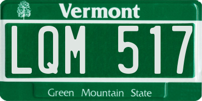 VT license plate LQM517