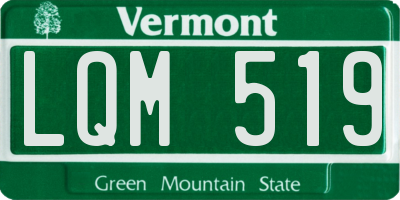VT license plate LQM519