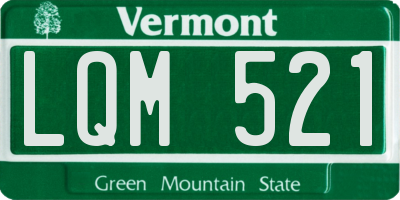 VT license plate LQM521