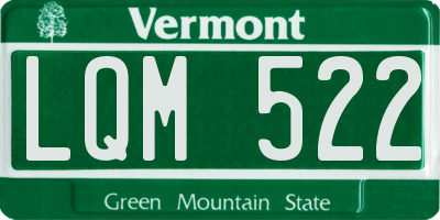 VT license plate LQM522