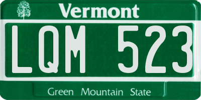VT license plate LQM523