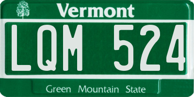 VT license plate LQM524