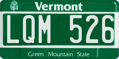 VT license plate LQM526