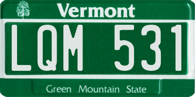 VT license plate LQM531