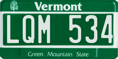 VT license plate LQM534