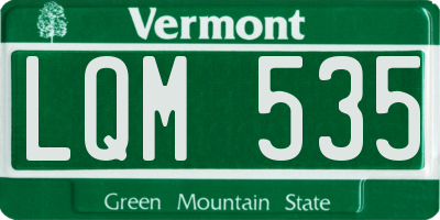 VT license plate LQM535