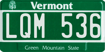 VT license plate LQM536
