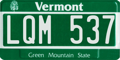 VT license plate LQM537