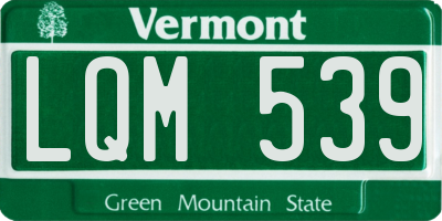 VT license plate LQM539