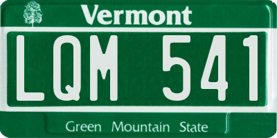 VT license plate LQM541