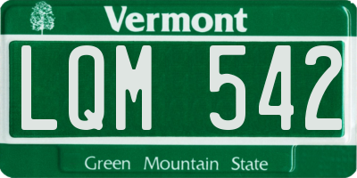 VT license plate LQM542