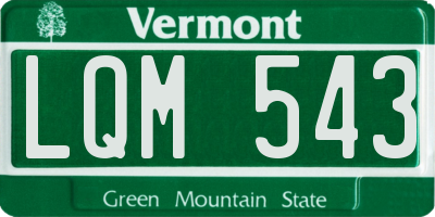 VT license plate LQM543