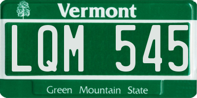 VT license plate LQM545