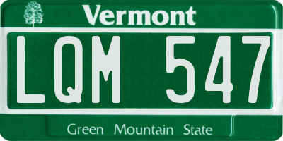 VT license plate LQM547
