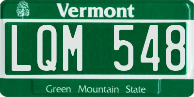 VT license plate LQM548