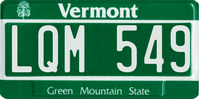 VT license plate LQM549