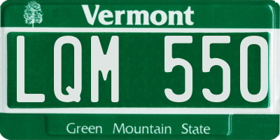 VT license plate LQM550