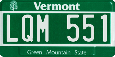 VT license plate LQM551