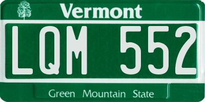 VT license plate LQM552