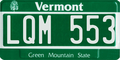 VT license plate LQM553
