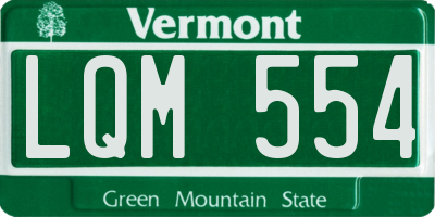 VT license plate LQM554