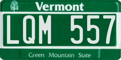 VT license plate LQM557