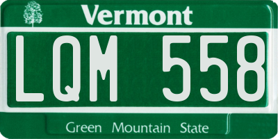 VT license plate LQM558
