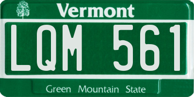 VT license plate LQM561