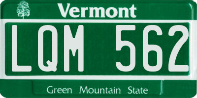 VT license plate LQM562