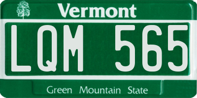 VT license plate LQM565