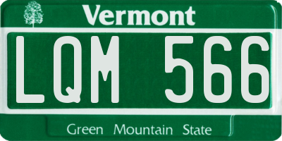 VT license plate LQM566