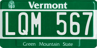 VT license plate LQM567