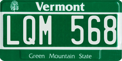 VT license plate LQM568