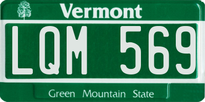 VT license plate LQM569