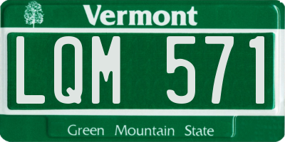 VT license plate LQM571