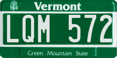 VT license plate LQM572