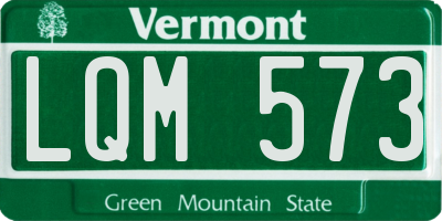 VT license plate LQM573