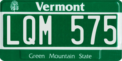 VT license plate LQM575