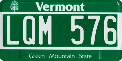 VT license plate LQM576