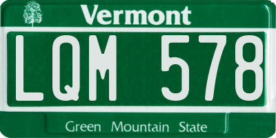 VT license plate LQM578